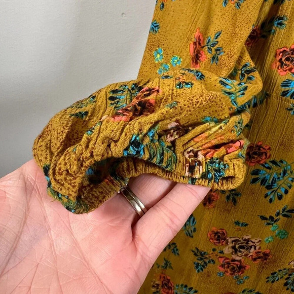 Faithfull The Brand Anthropologie Le Figuaro Floral Wrap Dress Size 2 Yellow - Picture 6 of 12